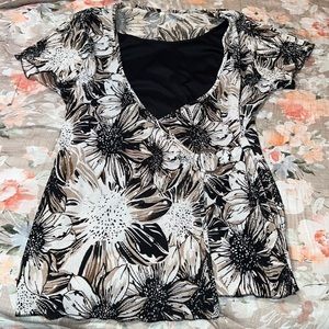 Neutral floral blouse